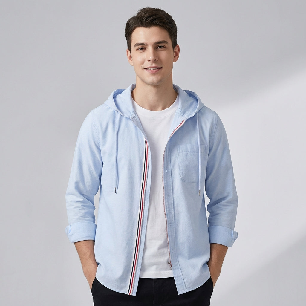 Lightweight Hooded Zip Jacket with Relaxed Everyday Fit