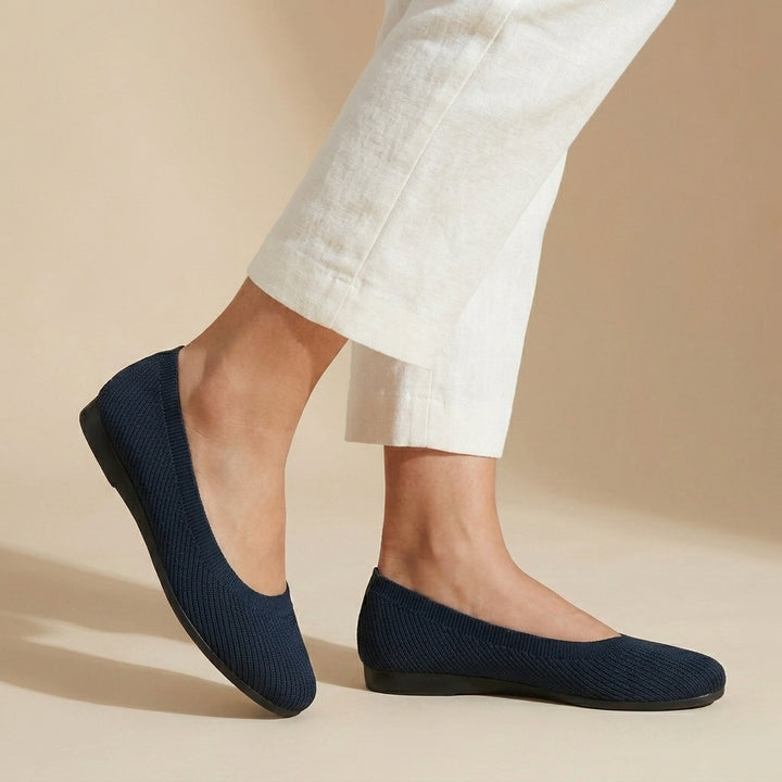 Sophisticated Knit Ballet Flats with Breathable Slip-On Design