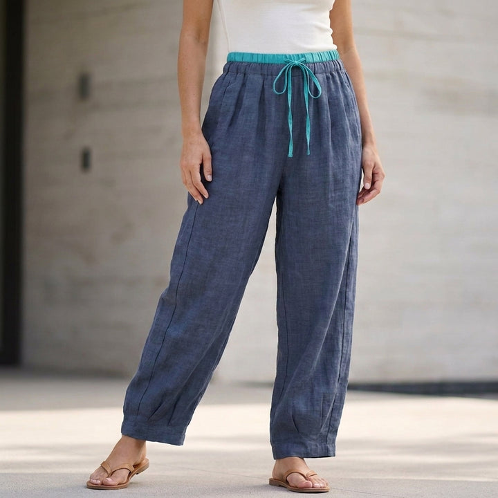 Relaxed Fit Trousers with Tapered Balloon Silhouette
