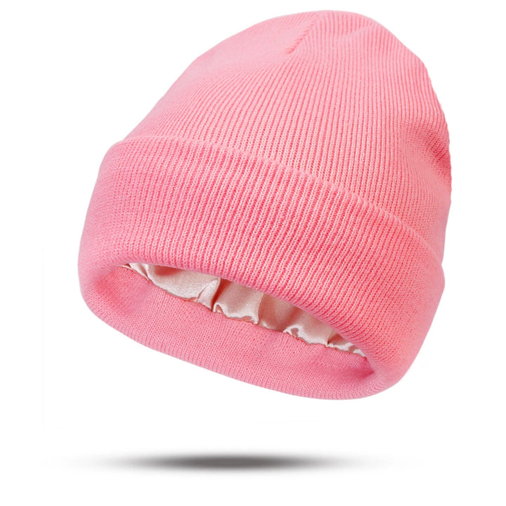 Isla Fitted Beanie | Ribbed Cuffed Satin-Lined Beanie