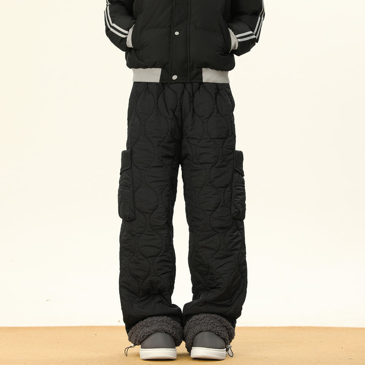 Oscar Quilted Wide-Leg Quilted Pants | Non-Fur Lined Solid Pants