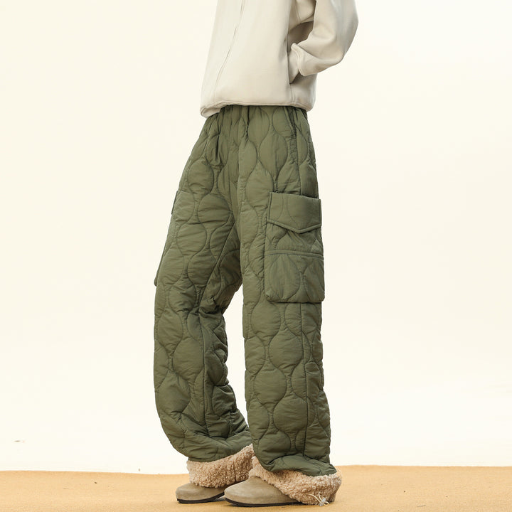 Oscar Quilted Wide-Leg Quilted Pants | Non-Fur Lined Solid Pants
