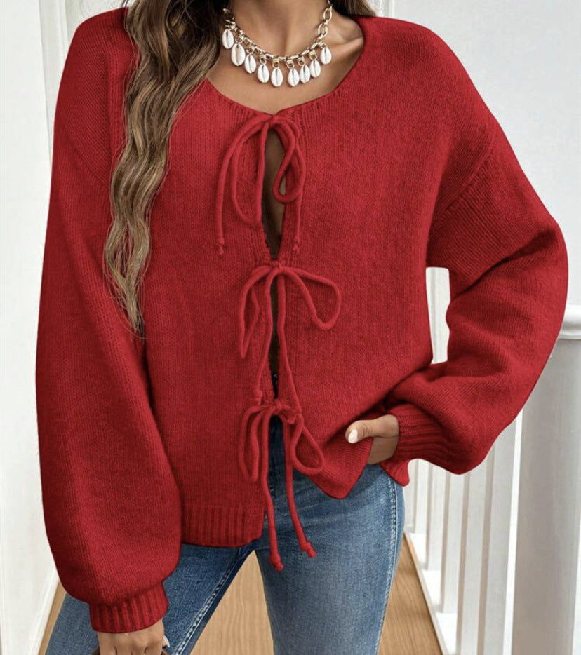 Amara Lace Up Sweater