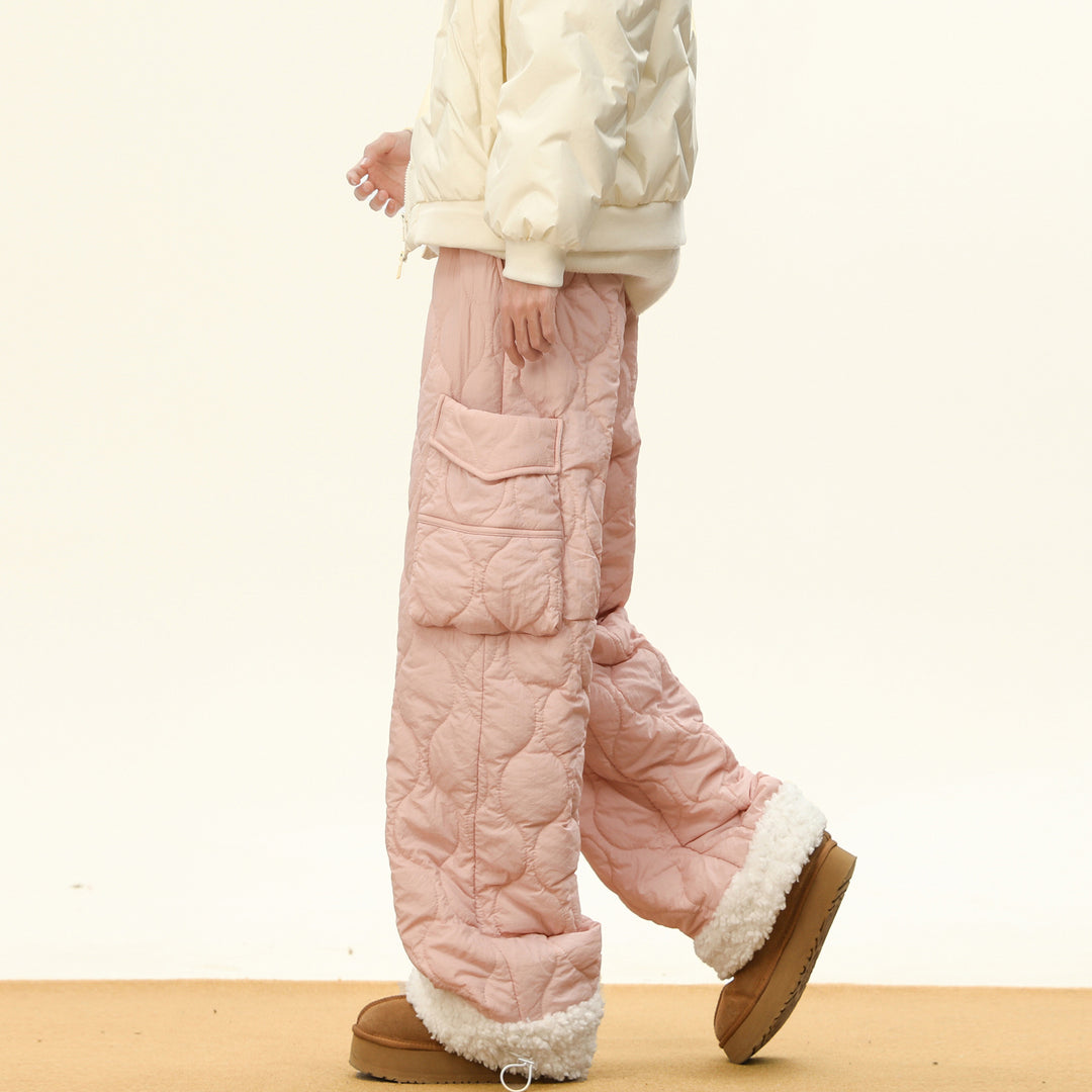 Oscar Quilted Wide-Leg Quilted Pants | Non-Fur Lined Solid Pants