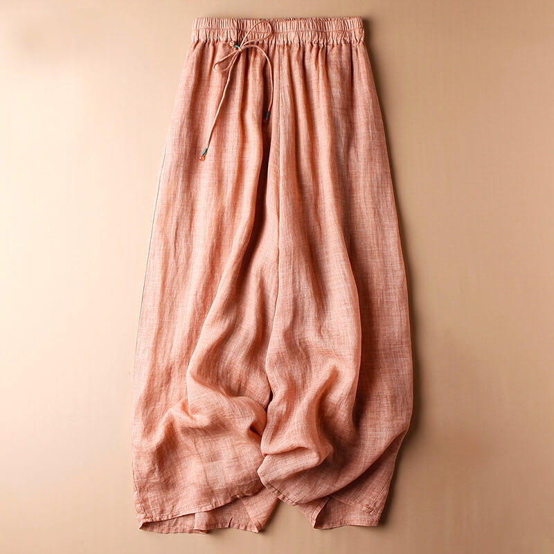 Relaxed Wide-Leg Trousers with Drawstring Waist