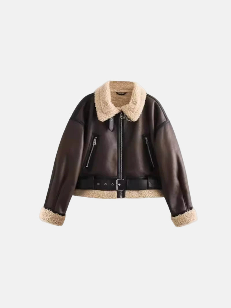 Cropped Sherpa Coat