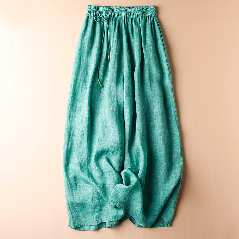 Relaxed Wide-Leg Trousers with Drawstring Waist