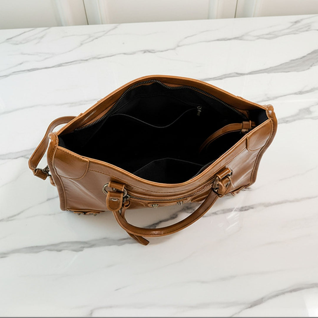 Riley Urban Shoulder Bag | Zip-Detail Moto City Bag