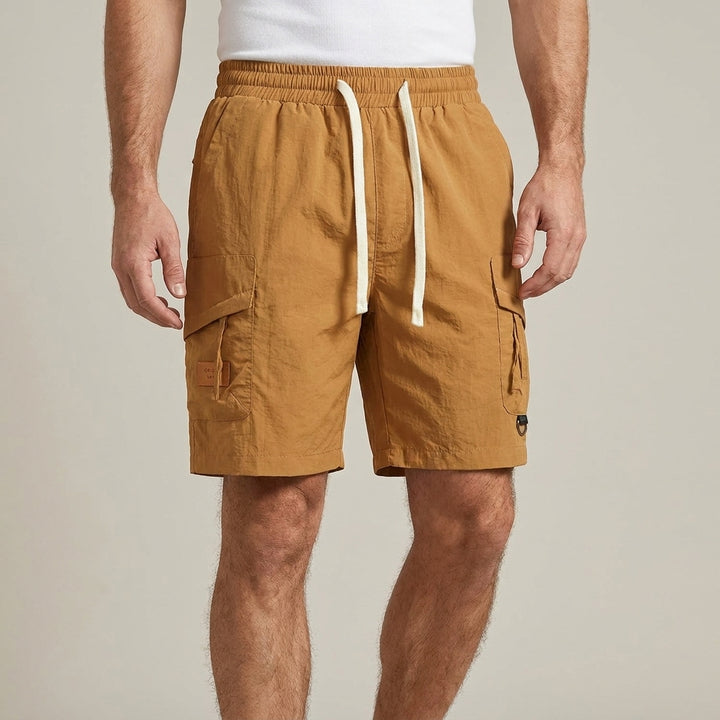 Relaxed Utility Cargo Shorts with Adjustable Drawstring Waist