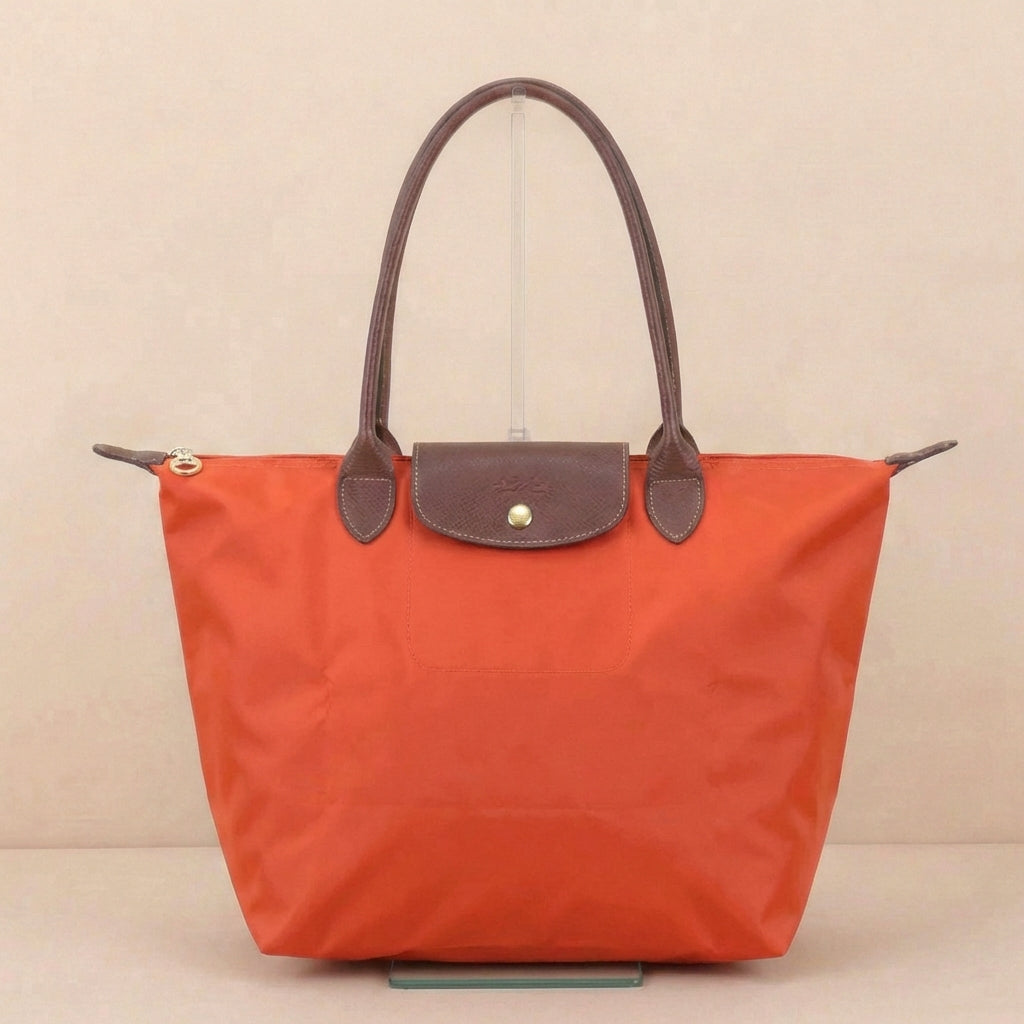 Classic Tote Bag with Leather Trim and Structured Shoulder Straps