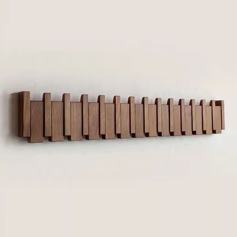 Minimalist Wooden Piano Wall Hook With Multiple Pegs