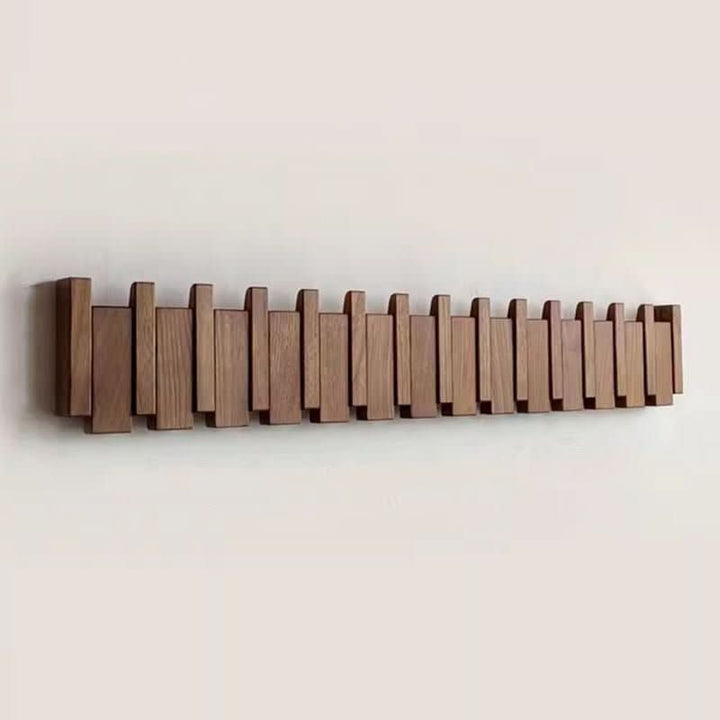 Minimalist Wooden Piano Wall Hook With Multiple Pegs