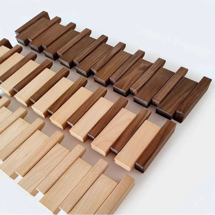 Minimalist Wooden Piano Wall Hook With Multiple Pegs