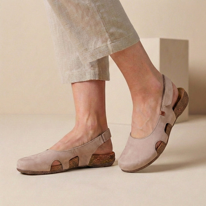 Refined Slingback Sandals with Sculpted Footbed and Side Cutouts