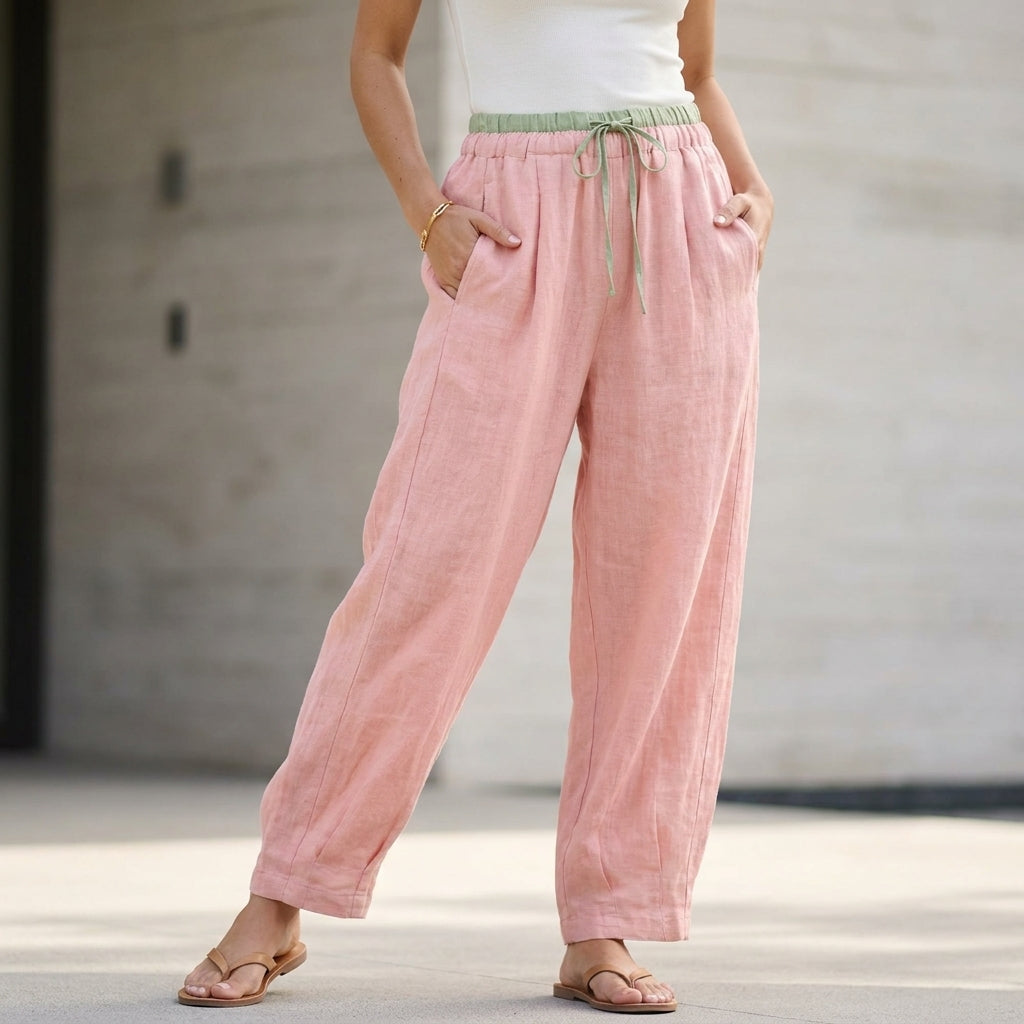 Relaxed Fit Trousers with Tapered Balloon Silhouette