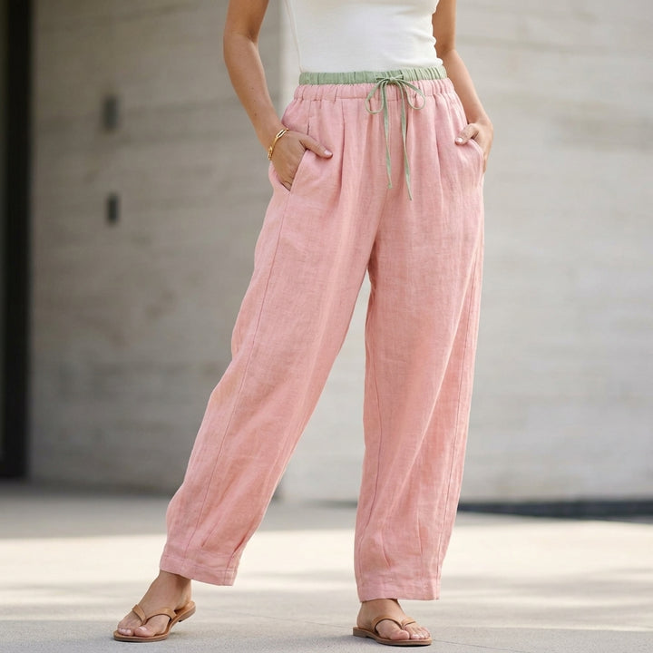 Relaxed Fit Trousers with Tapered Balloon Silhouette