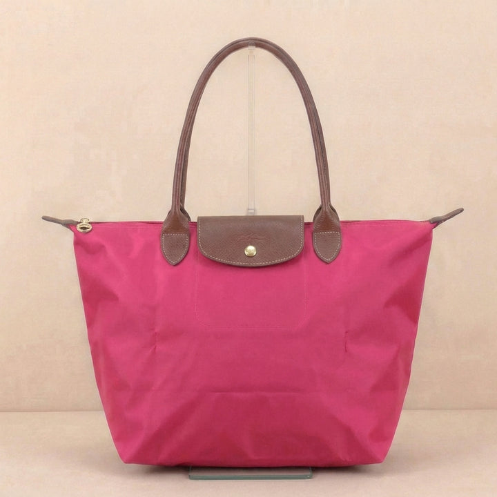 Classic Tote Bag with Leather Trim and Structured Shoulder Straps