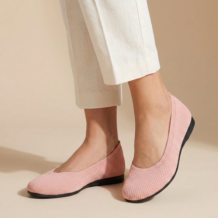 Sophisticated Knit Ballet Flats with Breathable Slip-On Design