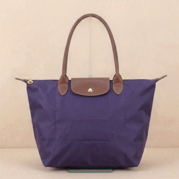 Classic Tote Bag with Leather Trim and Structured Shoulder Straps