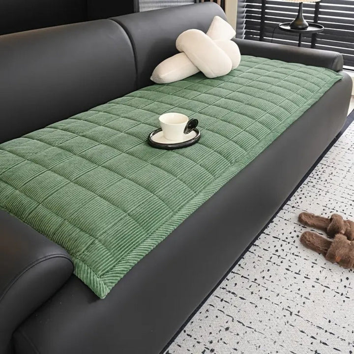 Quilted Couch Cover With Non-Slip Backing