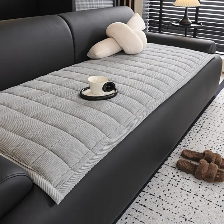 Quilted Couch Cover With Non-Slip Backing