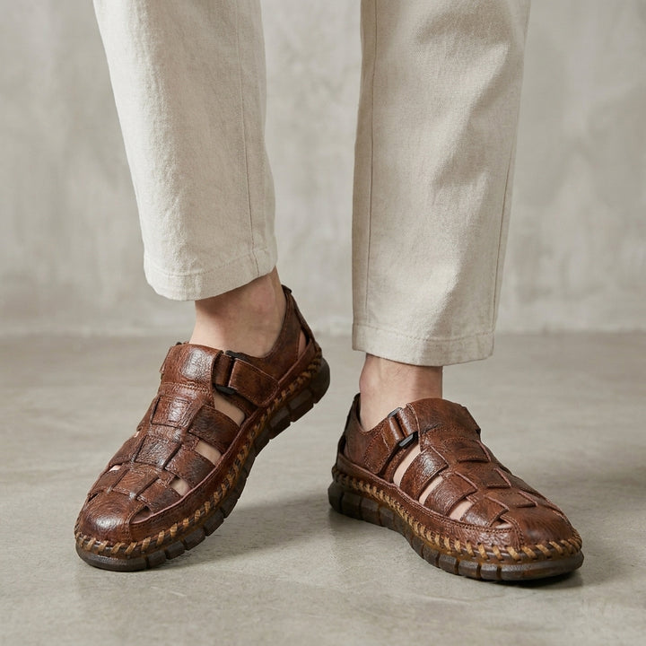 Woven Fisher Sandals with Adjustable Strap and Handcrafted Sole