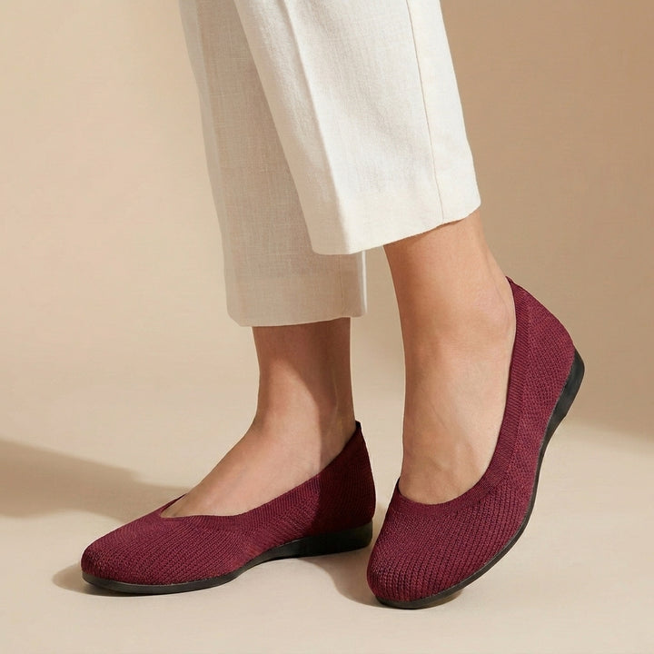 Sophisticated Knit Ballet Flats with Breathable Slip-On Design