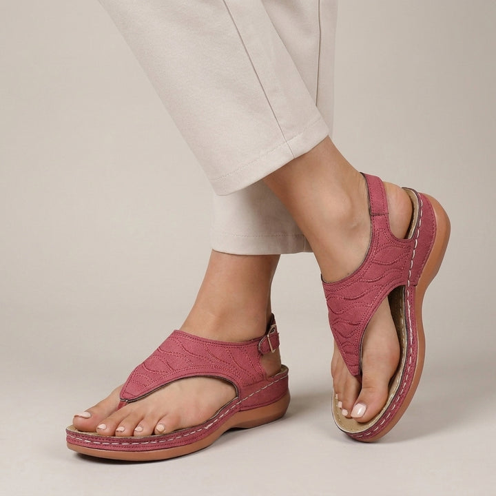 Comfort Fit Slingback Sandals with Cutout Strap Design