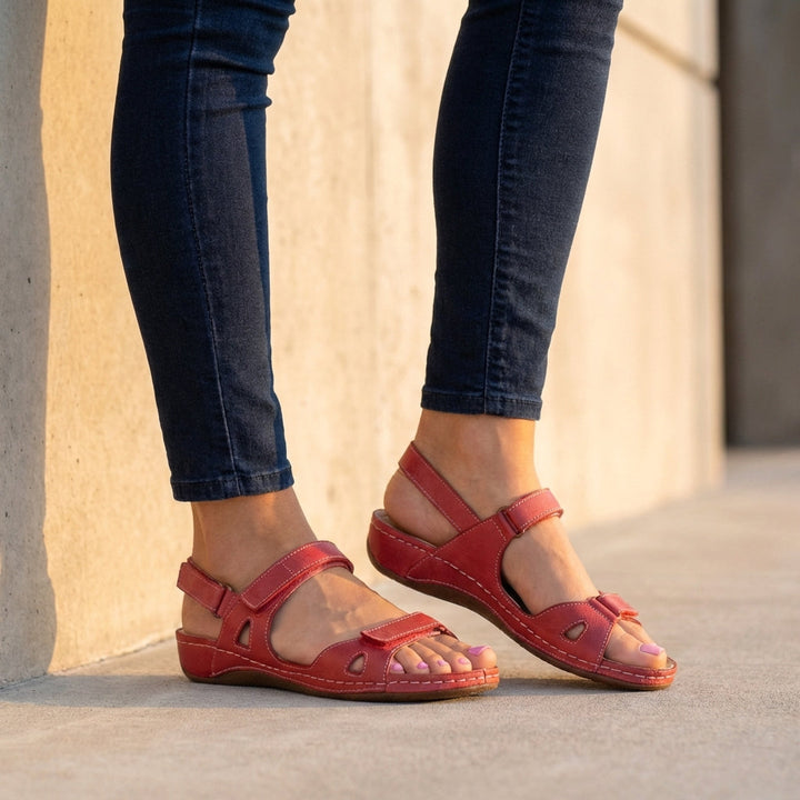 Open-Toe Sandals with Adjustable Straps and Contoured Footbed