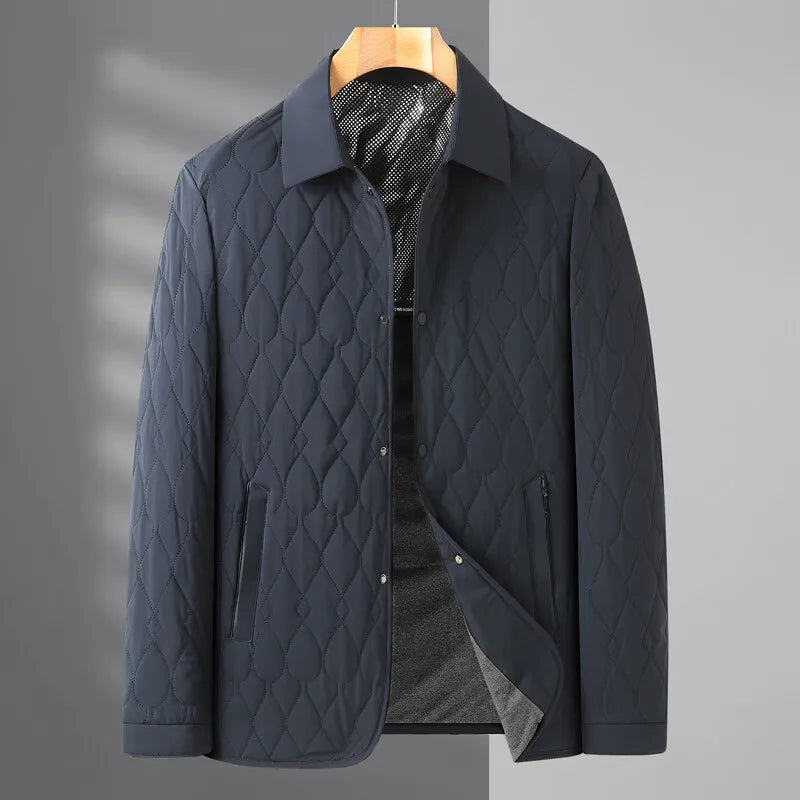 Arthur Quilted Jacket | Collared Button Front Long Sleeve Jacket