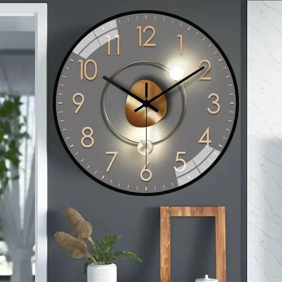 Modern Glass and Metal Wall Clock