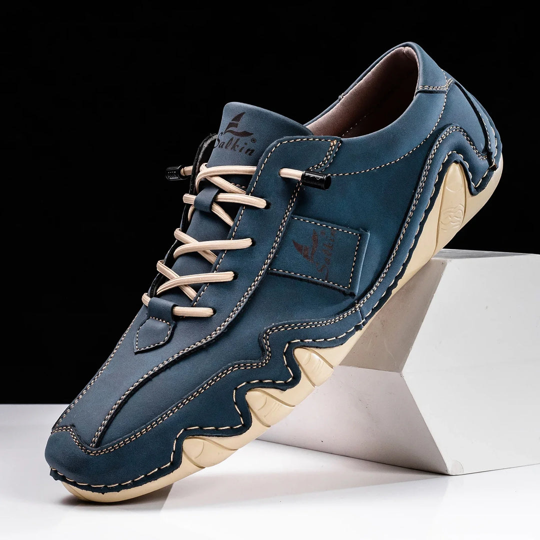 Oscar Low-Top Lace-Up Shoes | Contrast Stitching Ankle-Height Lace-Up Shoes