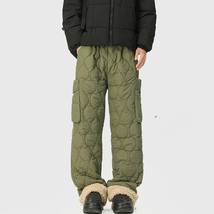 Oscar Quilted Wide-Leg Quilted Pants | Non-Fur Lined Solid Pants