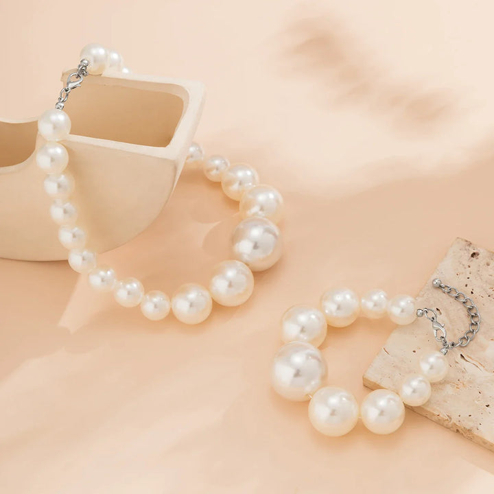 Selene Pearl Choker Set | Oversized Graduated Pearl Necklace