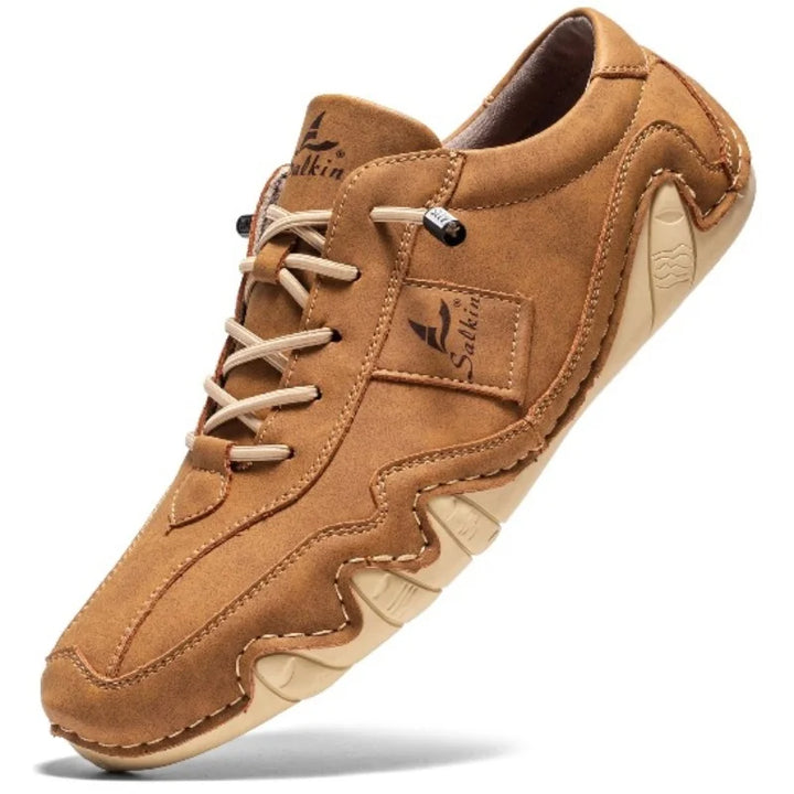 Oscar Low-Top Lace-Up Shoes | Contrast Stitching Ankle-Height Lace-Up Shoes