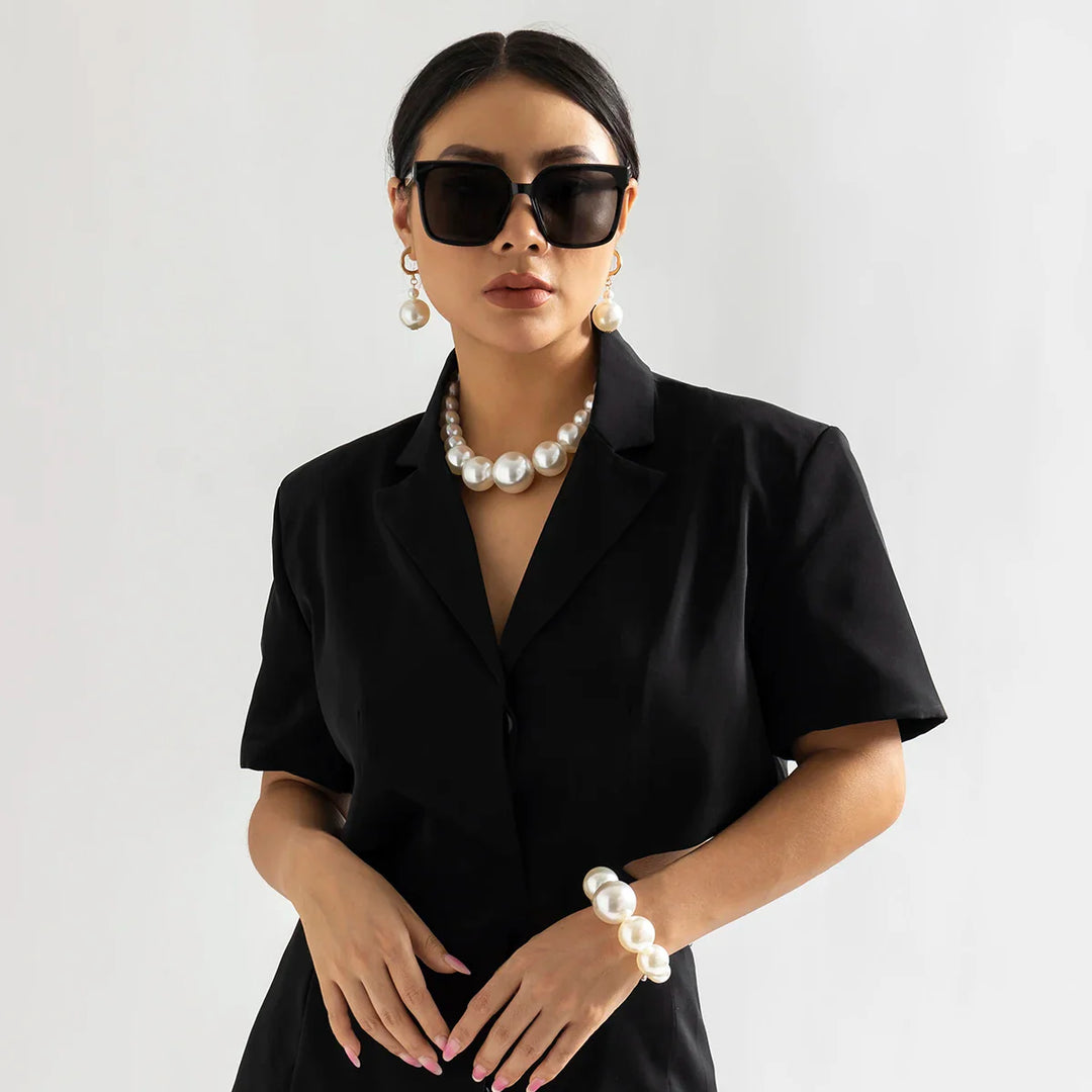Selene Pearl Choker Set | Oversized Graduated Pearl Necklace