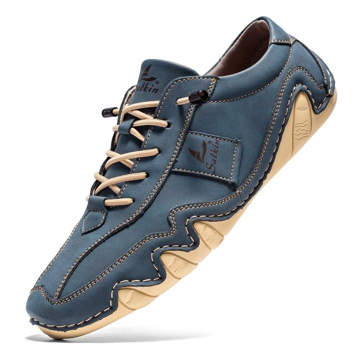 Oscar Low-Top Lace-Up Shoes | Contrast Stitching Ankle-Height Lace-Up Shoes