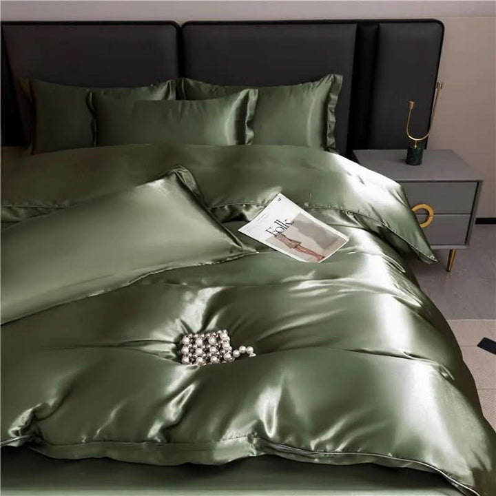 Luxurious Silk Bedding Set With Glossy Finish