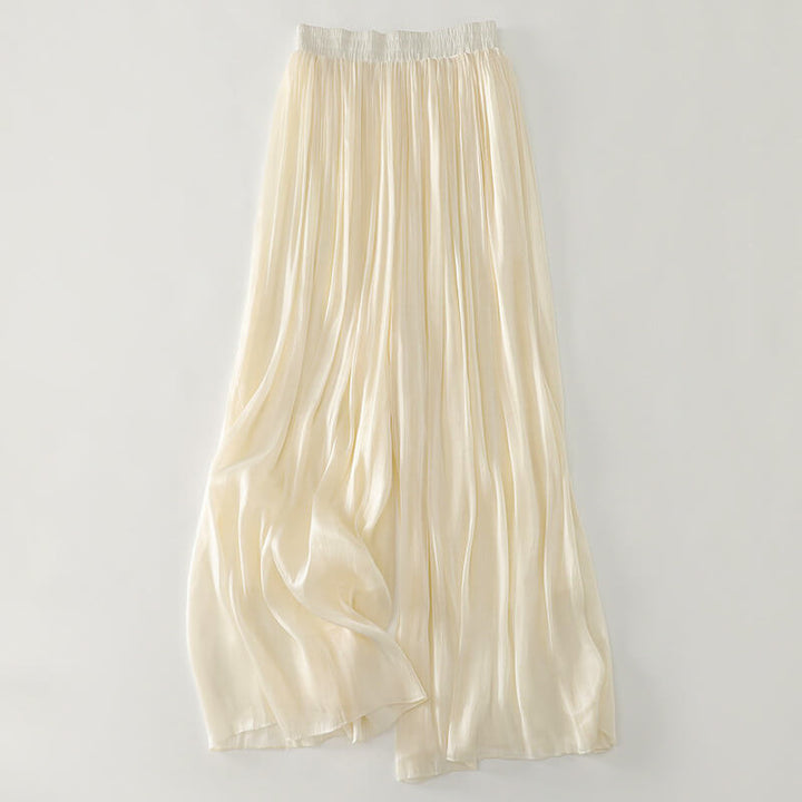 Flowing Wide Leg Trousers with Soft Pleated Draped Silhouette