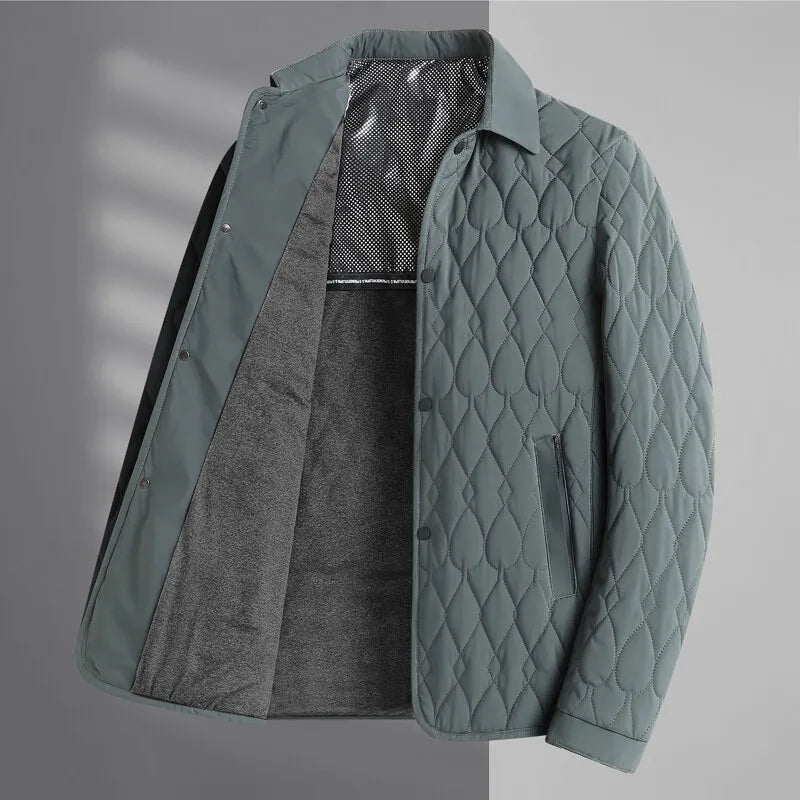Arthur Quilted Jacket | Collared Button Front Long Sleeve Jacket
