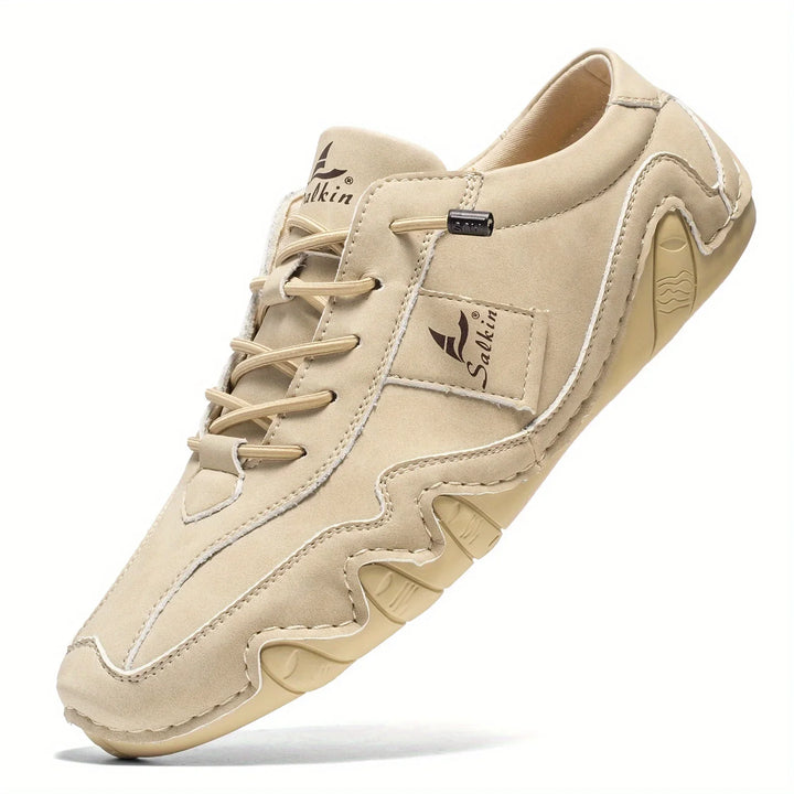Oscar Low-Top Lace-Up Shoes | Contrast Stitching Ankle-Height Lace-Up Shoes