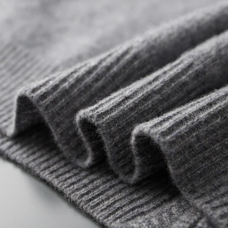 Oliver Mock Neck Knit Jacket | Zip-Up Ribbed Trim Jacket