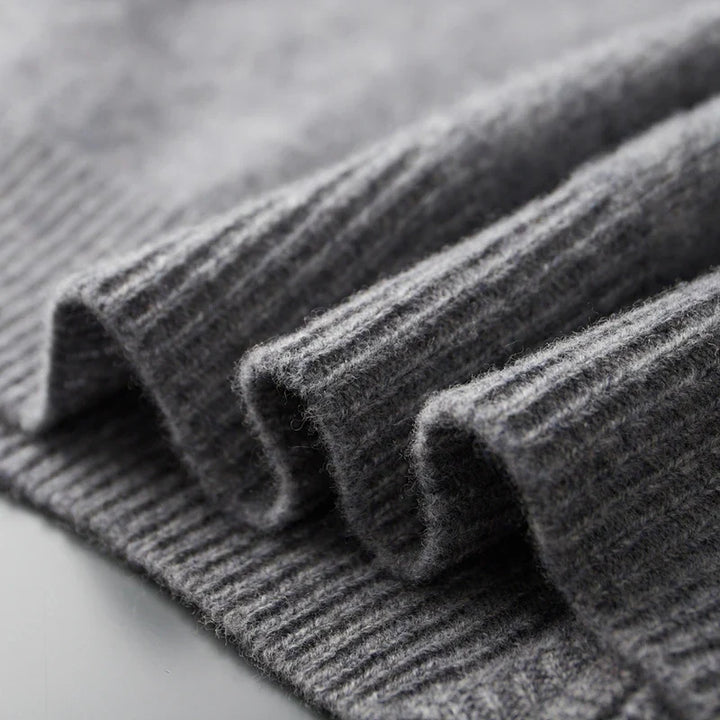 Oliver Mock Neck Knit Jacket | Zip-Up Ribbed Trim Jacket