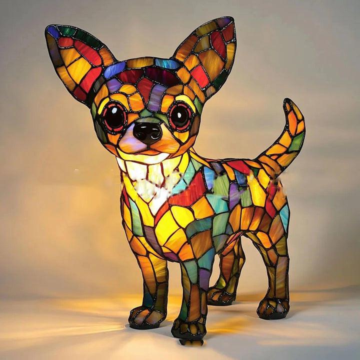 Art Nouveau Stained Glass Cat Table Lamp