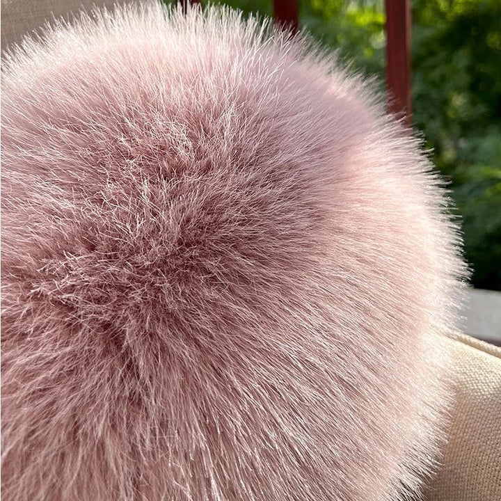 Contemporary Faux Fur Heart Throw Pillow