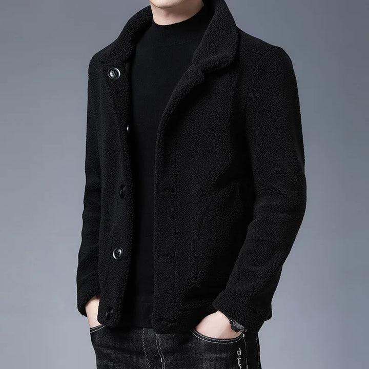 Oscar Relaxed Fit Sherpa Jacket | Collared Button Front Jacket