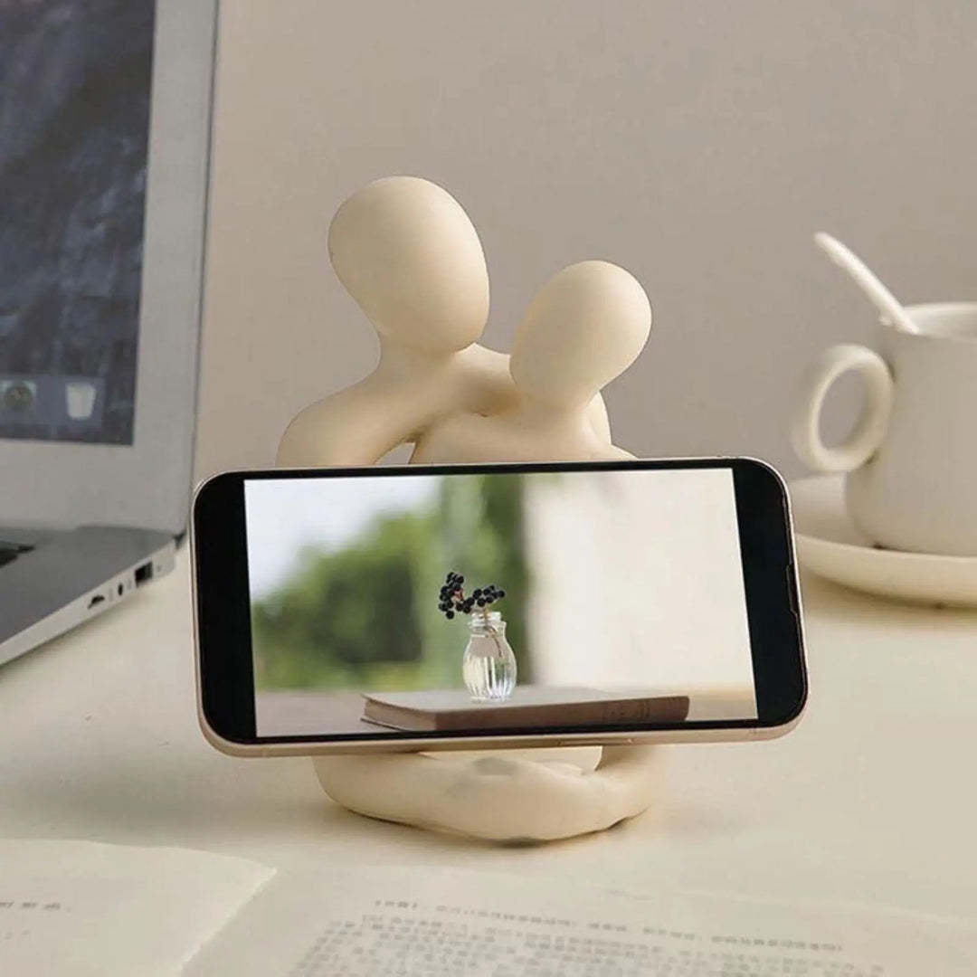 Modern Resin Couple Statue with Abstract Embrace