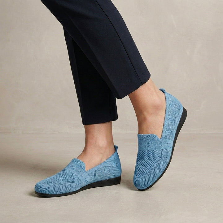Breathable Slip On Flats with Textured Knit Design and Flexible Sole