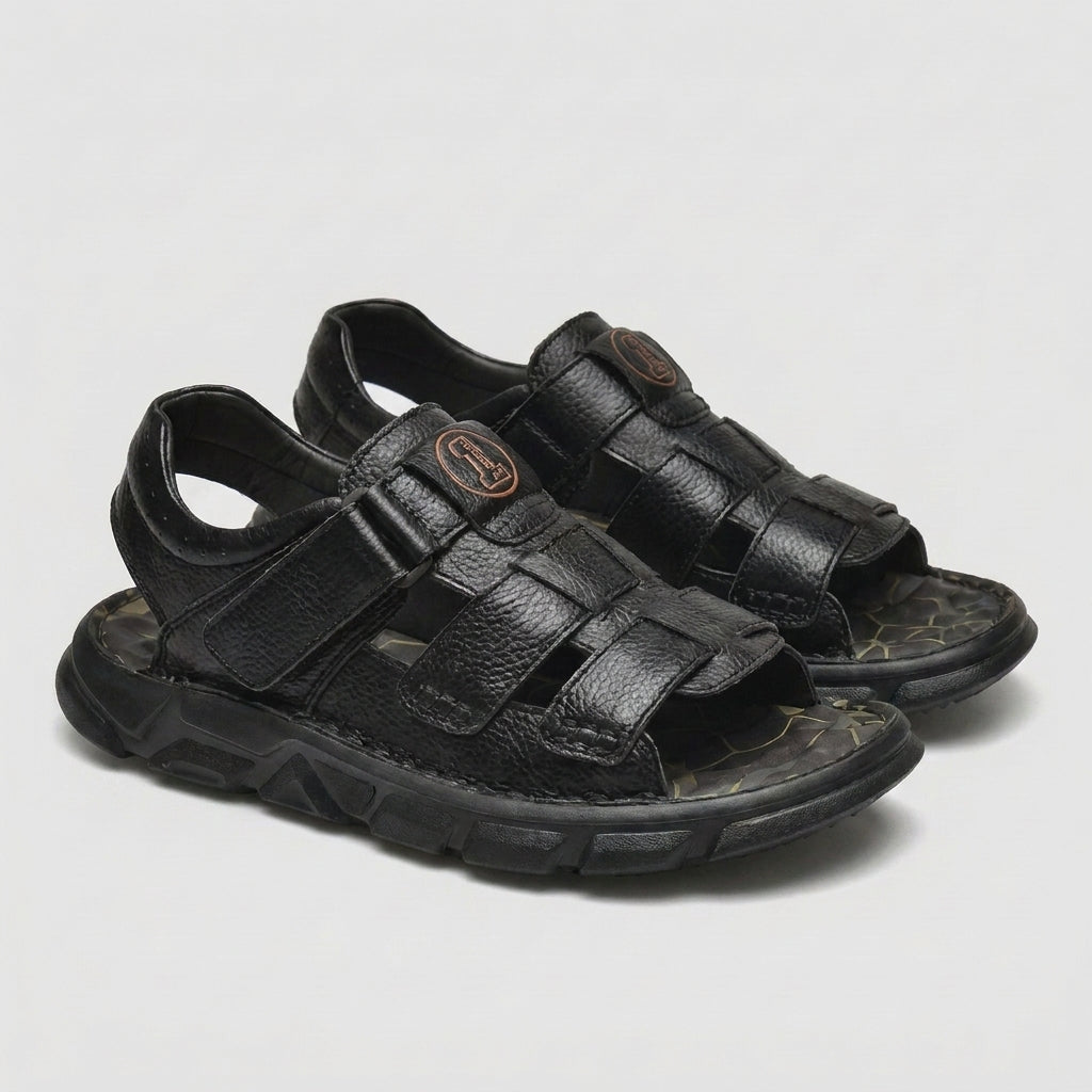 Rugged Open Toe Comfort Sandals with Adjustable Utility Straps
