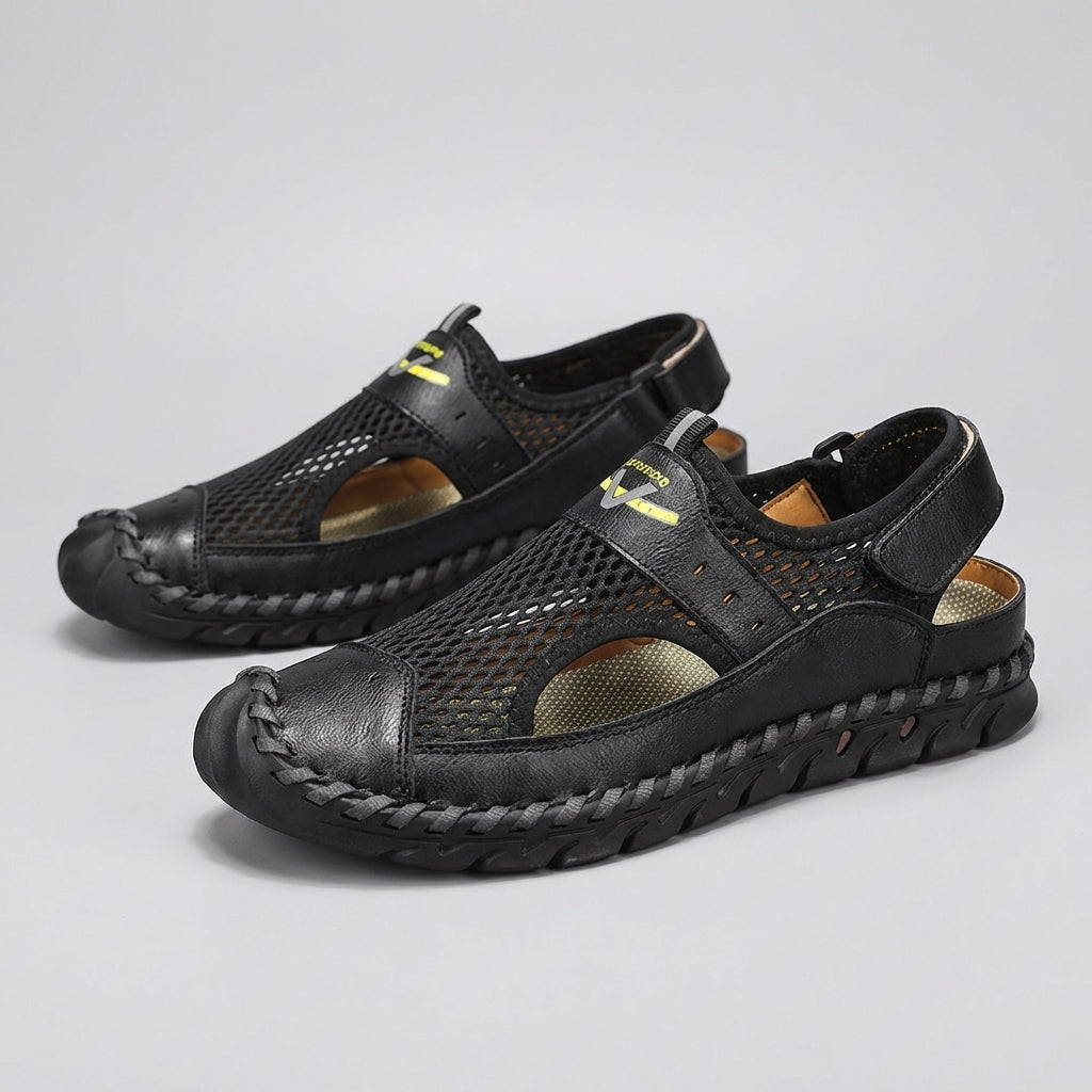 Handwoven Mesh Fisherman Sandals with Adjustable Strap and Rugged Sole